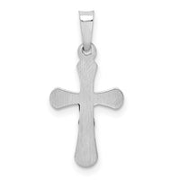14k White Gold Polished INRI Rounded Crucifix Pendant-XR1656