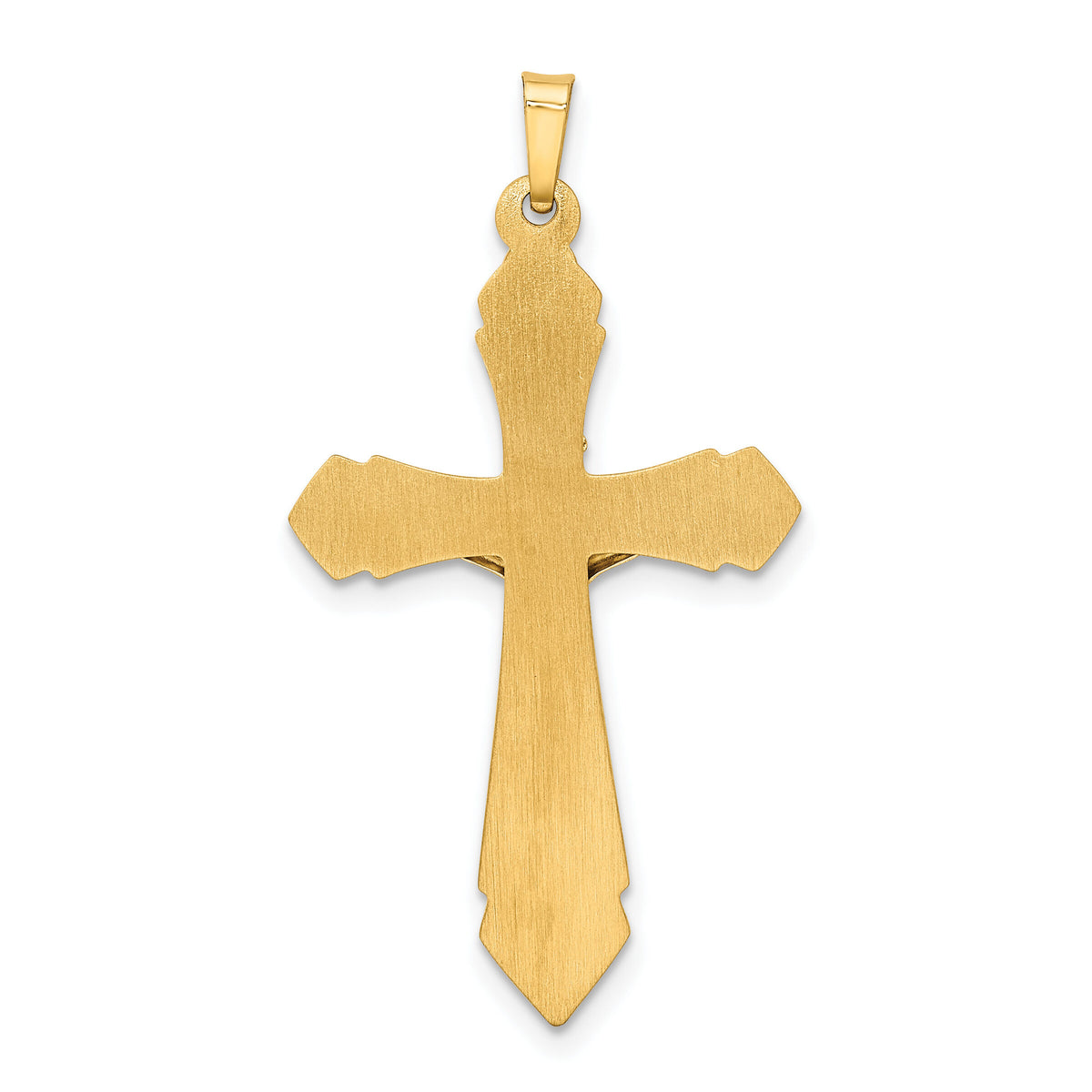 14k Two-tone Polished INRI Crucifix Pendant-XR1658