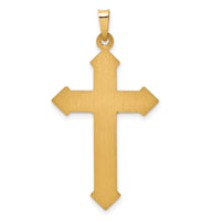 14k Two-tone Polished and Textured INRI Crucifix Pendant-XR1659