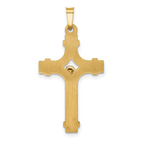 14k Two-tone Polished INRI Crucifix Pendant-XR1664