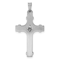 14k White Gold Polished INRI Crucifix Pendant-XR1665