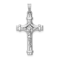 14k White Gold Polished INRI Crucifix Pendant-XR1665