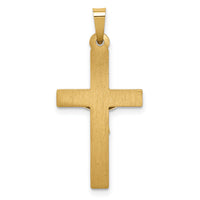 14k Two-tone Polished Lattice Textured INRI Crucifix Pendant-XR1666