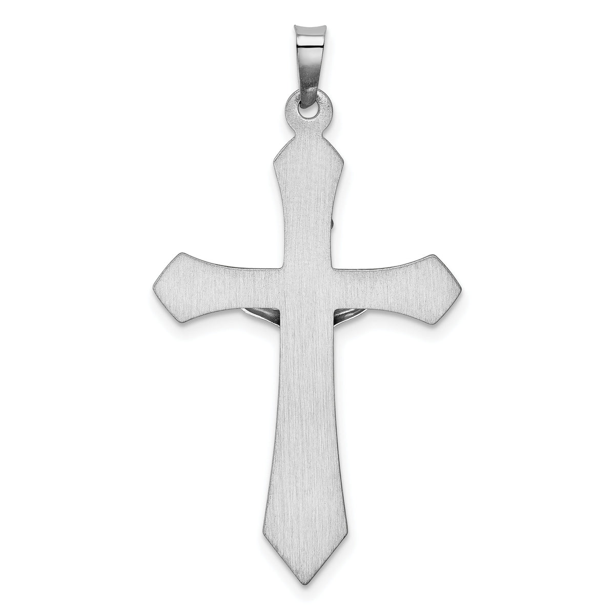 14k White Gold Polished INRI Passion Crucifix Pendant-XR1668