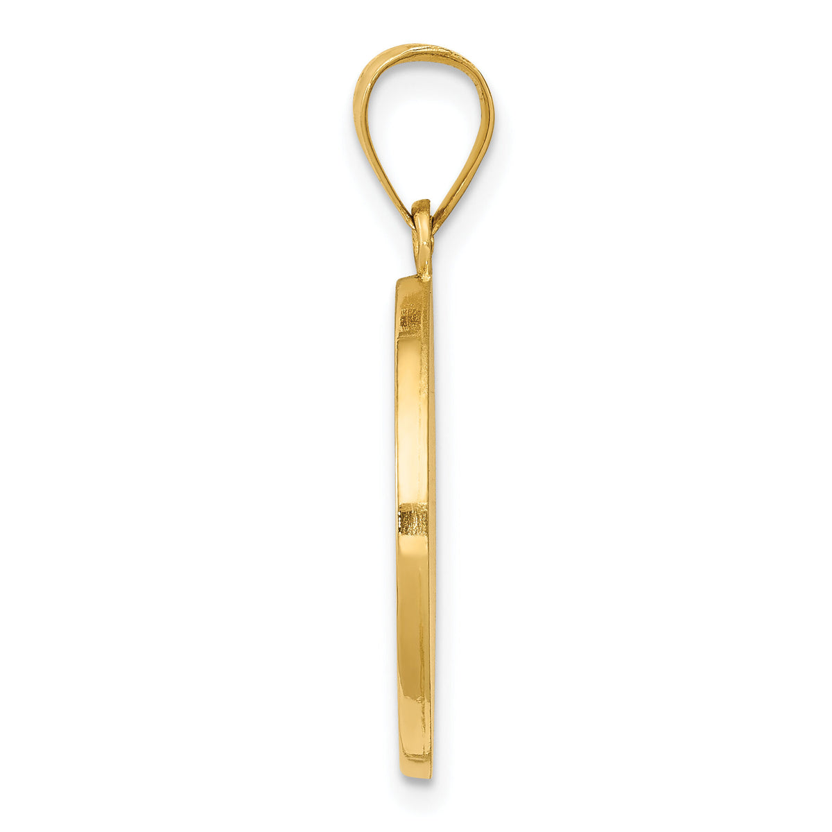 14K Polished Satin Hollow Divino Nino Round Medal Pendant-XR1669