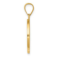14K Polished Satin Hollow Divino Nino Round Medal Pendant-XR1669