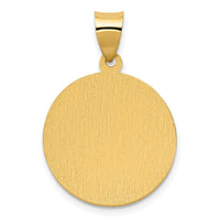 14K Polished Satin Hollow Divino Nino Round Medal Pendant-XR1669