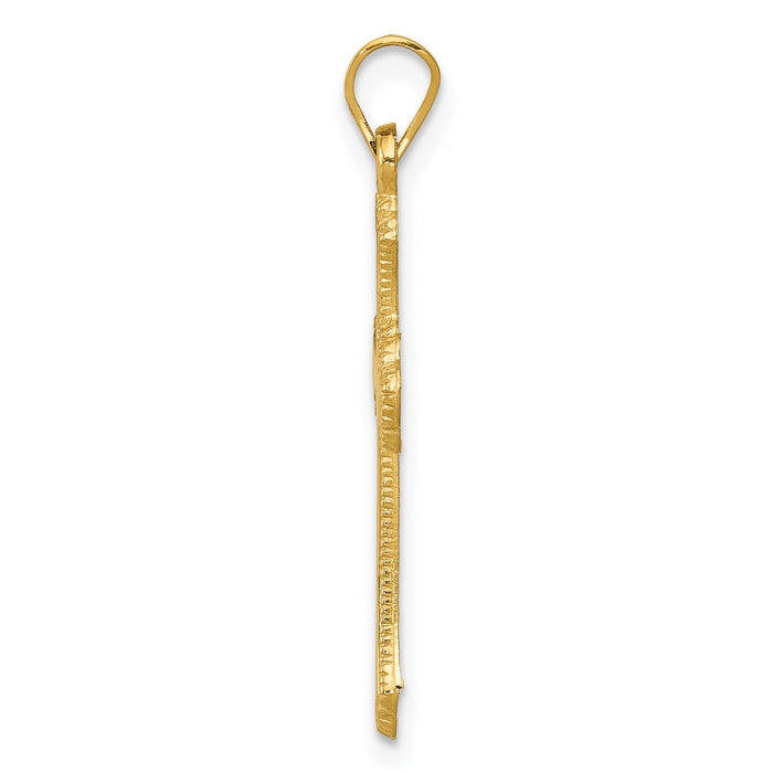 14k Budded Cross Pendant-XR167
