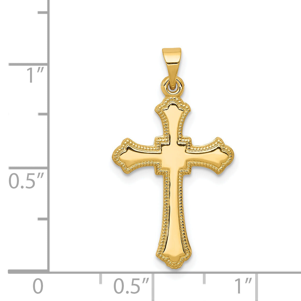14k Budded Cross Pendant-XR167