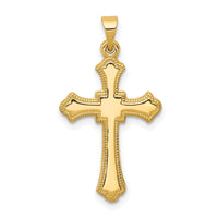 14k Budded Cross Pendant-XR167