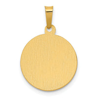 14K Polished Satin Hollow Divino Nino Round Medal Pendant-XR1670