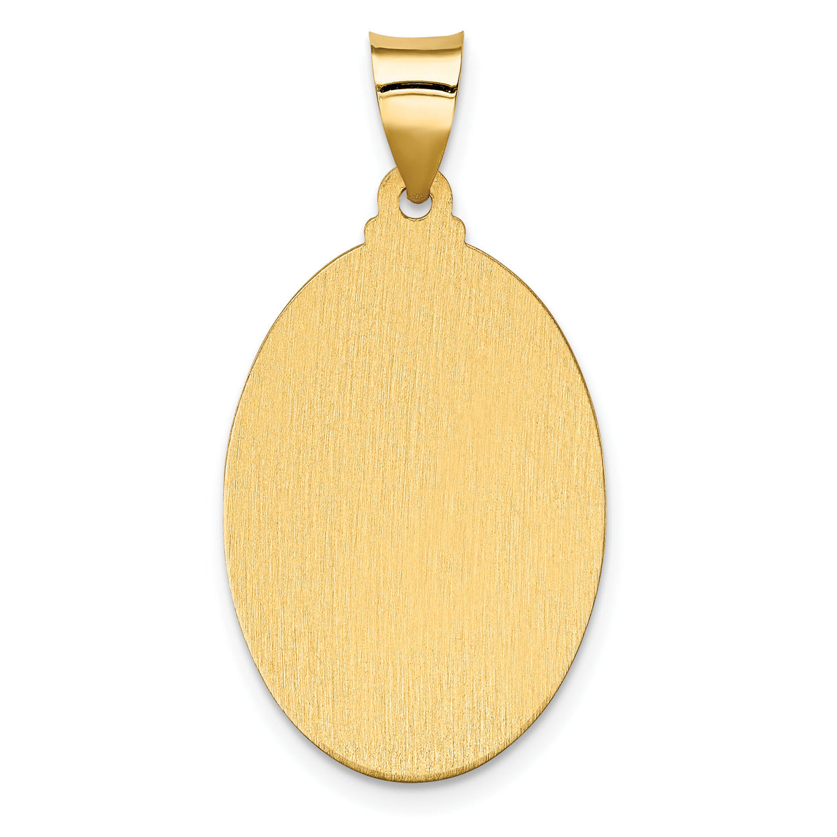 14K Polish/Satin Hollow Spanish Lady Of Guadalupe Medal Pendant-XR1674