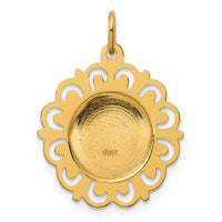 14k Polished/Satin Spanish Guardian Angel Medal Hollow Pendant-XR1676