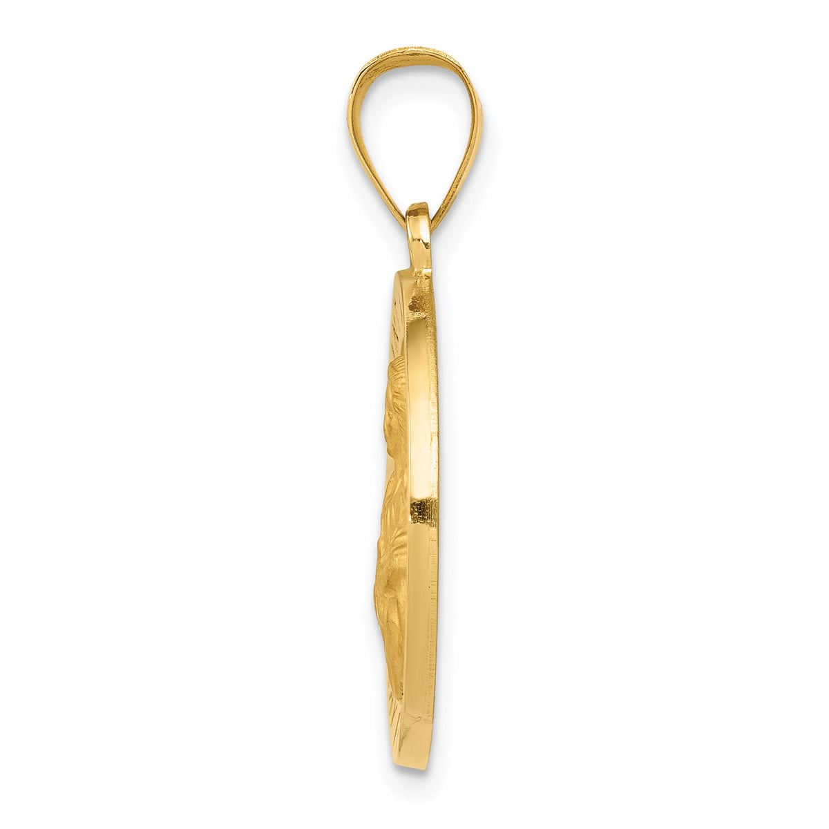 14K Polished/Satin St. Agatha Hollow Medal Pendant-XR1677