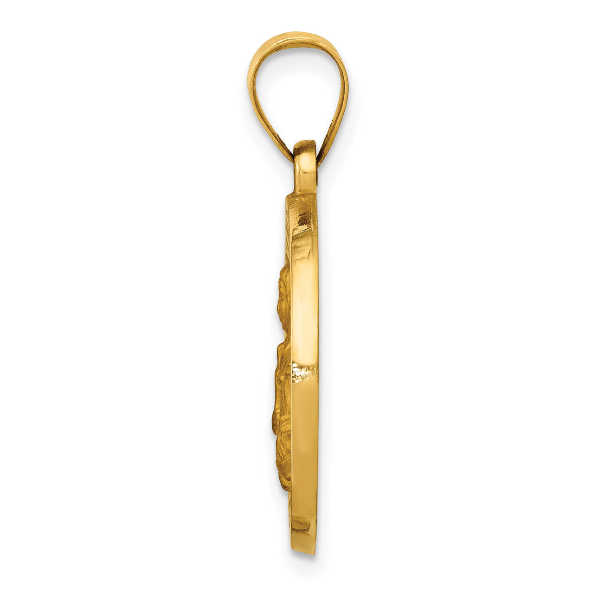14K Polished/Satin St. Brigid Hollow Medal Pendant-XR1681