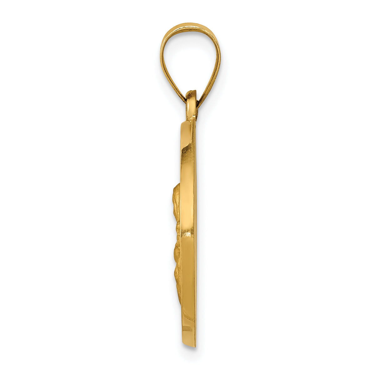 14K Polished/Satin St. Catherine Hollow Medal Pendant-XR1682