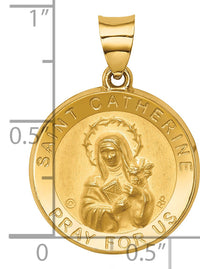 14K Polished/Satin St. Catherine Hollow Medal Pendant-XR1682