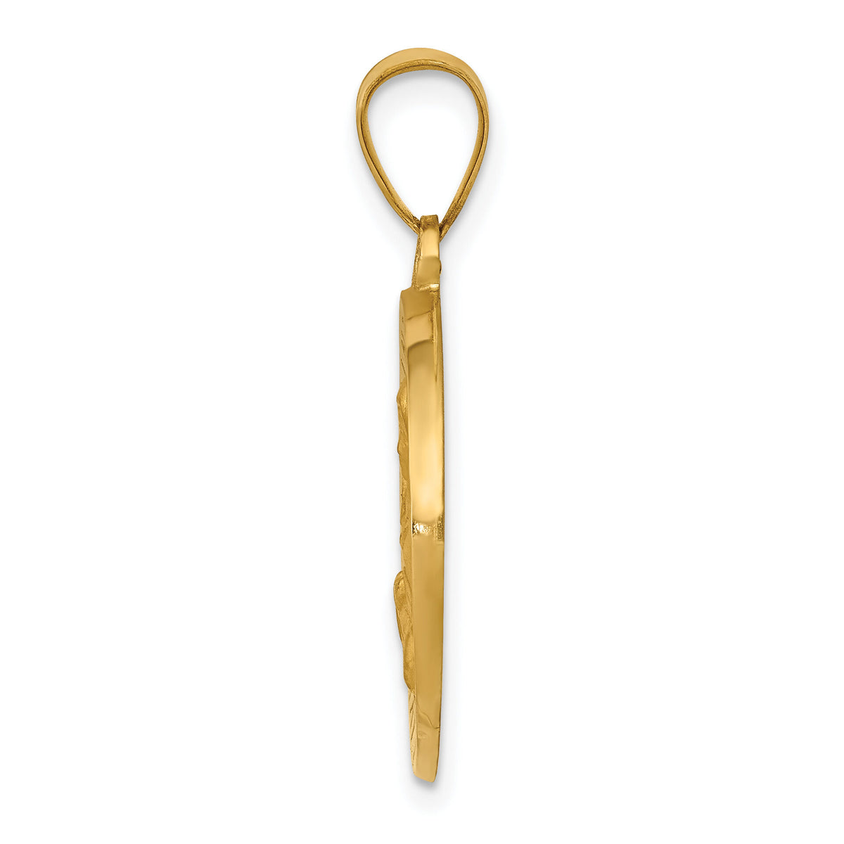 14K Polished/Satin St. Cecilia Hollow Medal Pendant-XR1683