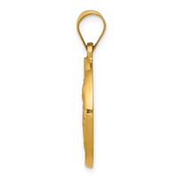14K Polished/Satin St. Clare Hollow Medal Pendant-XR1684