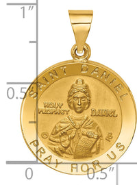 14K Polished/Satin St. Daniel Hollow Medal Pendant-XR1687