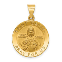 14K Polished/Satin St. Daniel Hollow Medal Pendant-XR1687