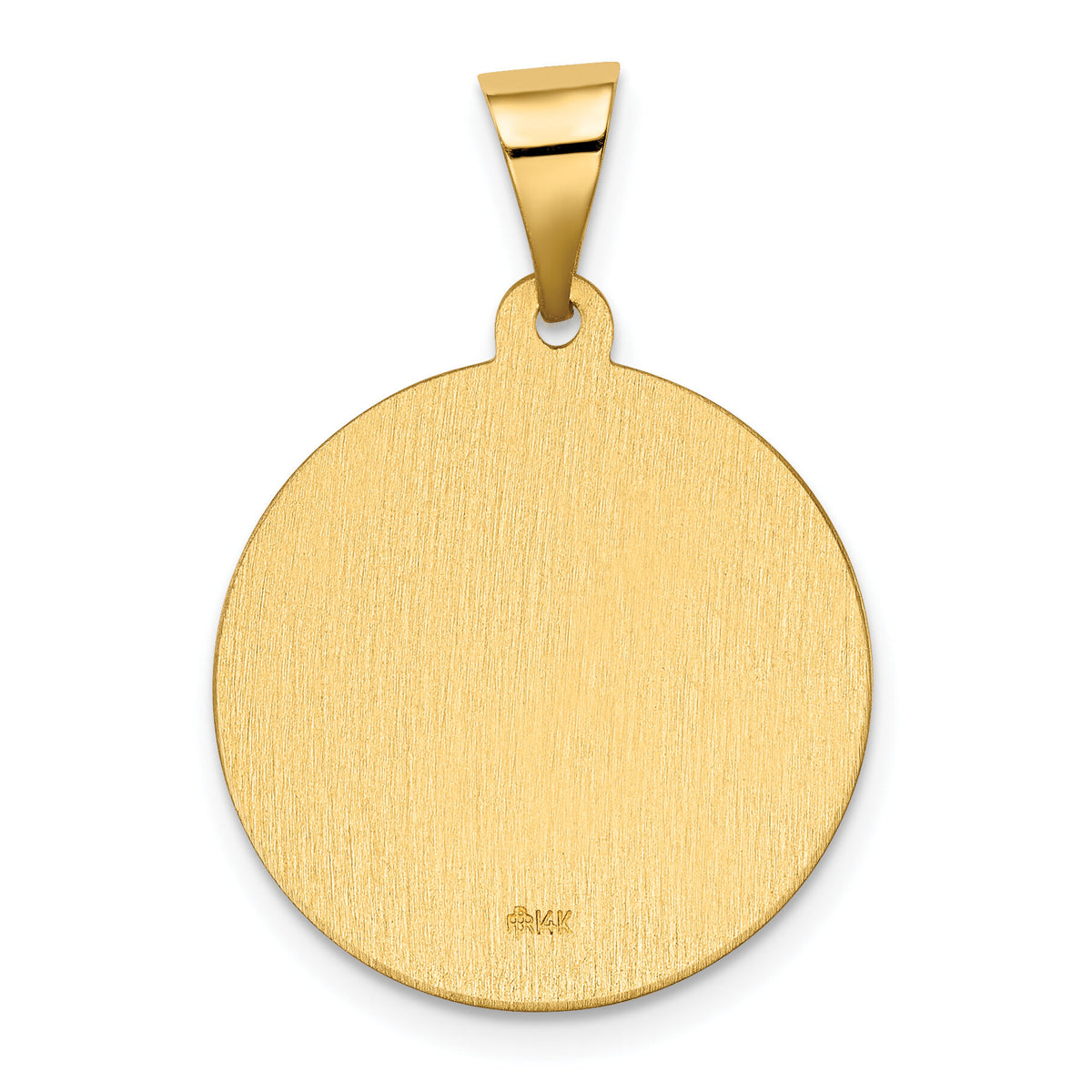 14K Polished/Satin Hollow Spanish St. Gabriel Medal Pendant-XR1688