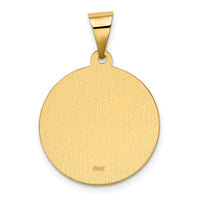 14K Polished/Satin Hollow Spanish St. Gabriel Medal Pendant-XR1688