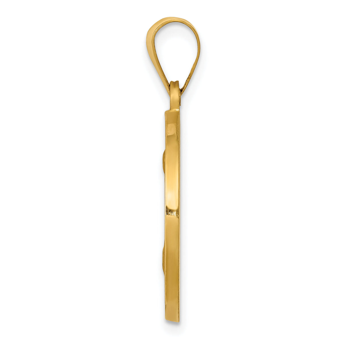 14K Polished/Satin Hollow Spanish San Jose Medal Pendant-XR1689