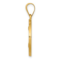 14K Polished/Satin Hollow Spanish San Jose Medal Pendant-XR1689