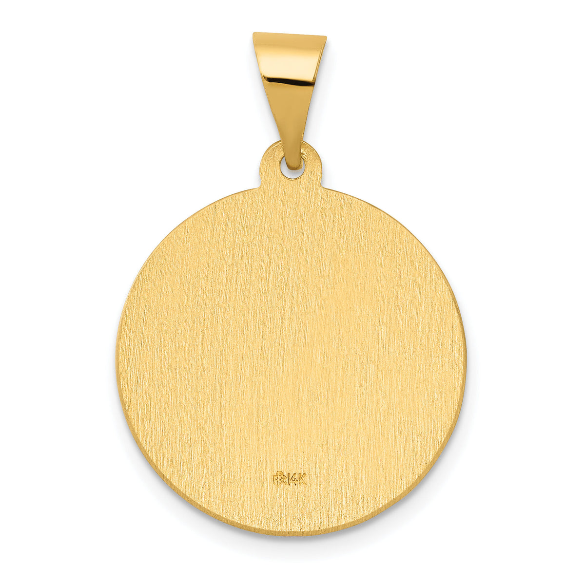 14K Polished/Satin Hollow Spanish San Jose Medal Pendant-XR1689