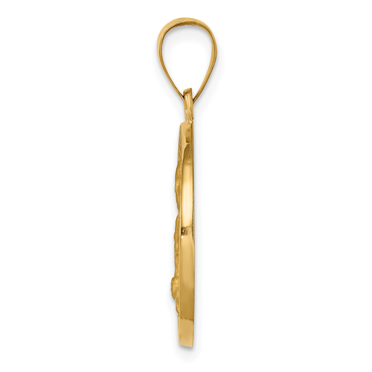 14K Polished / Satin St. Kateri Hollow Medal Pendant-XR1691