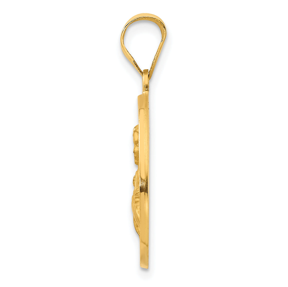 14K Polished / Satin St. Maria Goretti Hollow Medal Pendant-XR1692