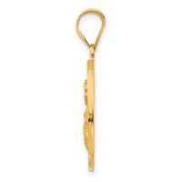 14K Polished / Satin St. Maria Goretti Hollow Medal Pendant-XR1692