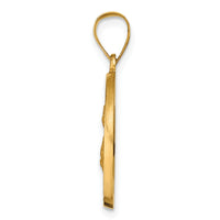 14K Polished / Satin Hollow Spanish St. Lucy Medal Pendant-XR1693