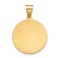 14K Polished / Satin Hollow Spanish St. Lucy Medal Pendant-XR1693