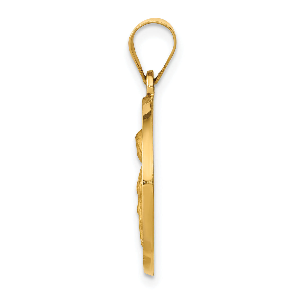 14K Polished / Satin St. Rita Hollow Medal Pendant-XR1694