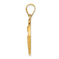 14K Polished / Satin St. Rita Hollow Medal Pendant-XR1694