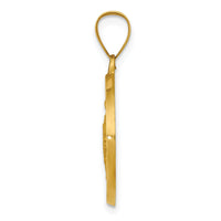 14K Polished / Satin St. Rocco Hollow Medal Pendant-XR1695