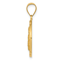14K Polished / Satin St. Thomas More Hollow Medal Pendant-XR1696