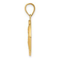 14K Polished / Satin St. Vincent Hollow Medal Pendant-XR1697