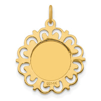 14k Polished/Satin Spanish 1st Communion Medal Hollow Pendant-XR1698