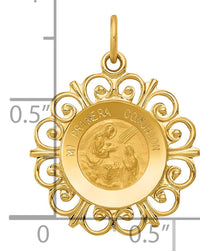 14k Polished/Satin Spanish 1st Communion Medal Hollow Pendant-XR1698