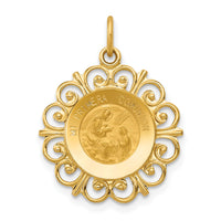 14k Polished/Satin Spanish 1st Communion Medal Hollow Pendant-XR1698