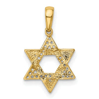 14k Polished CZ Star of David Pendant-XR1702