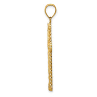 14K Diamond-cut Cross Pendant-XR1703