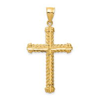 14K Diamond-cut Cross Pendant-XR1703