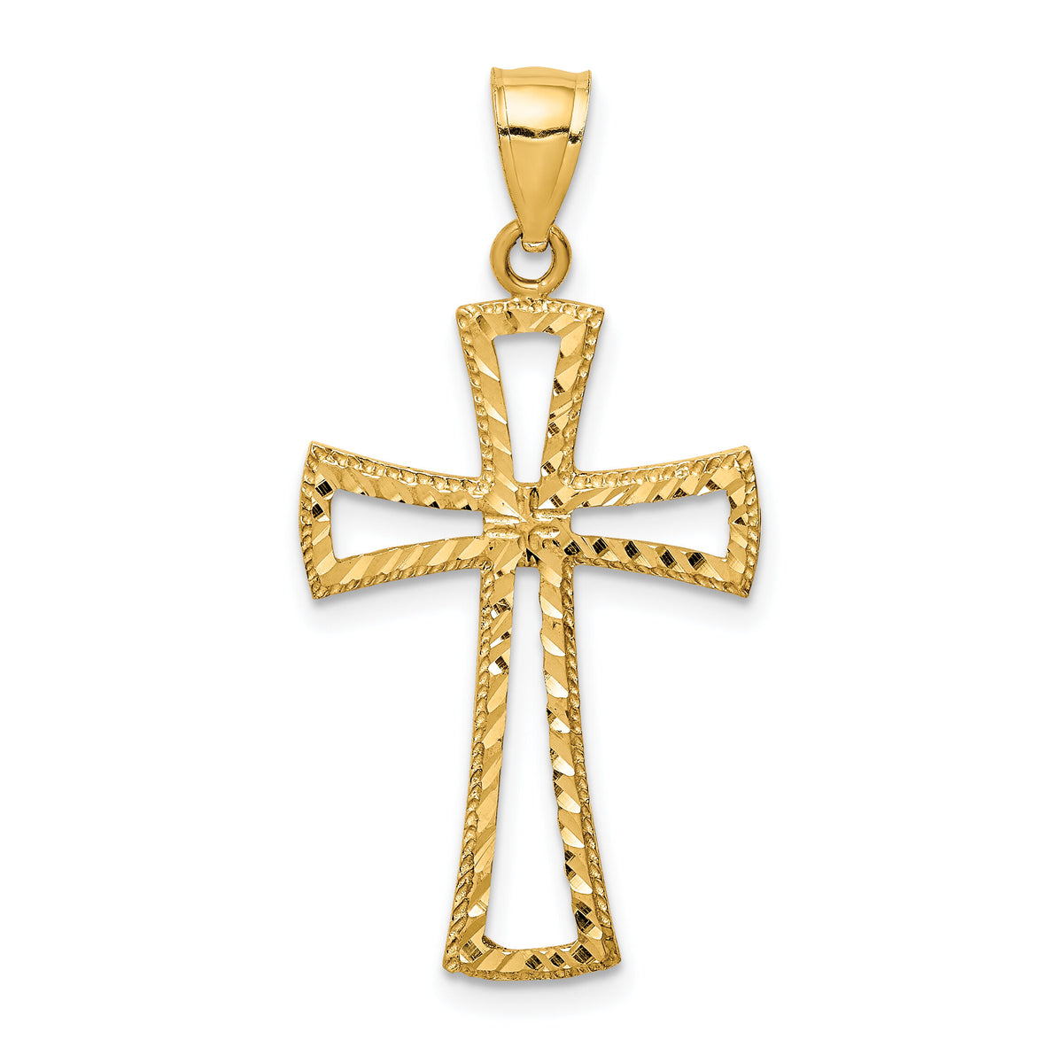 14K D/C Cross Pendant-XR1704