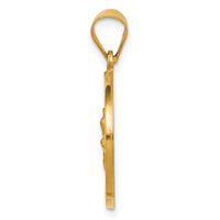14K Hollow Polished/Satin Spanish Perpetuo Socorro Medal-XR1705