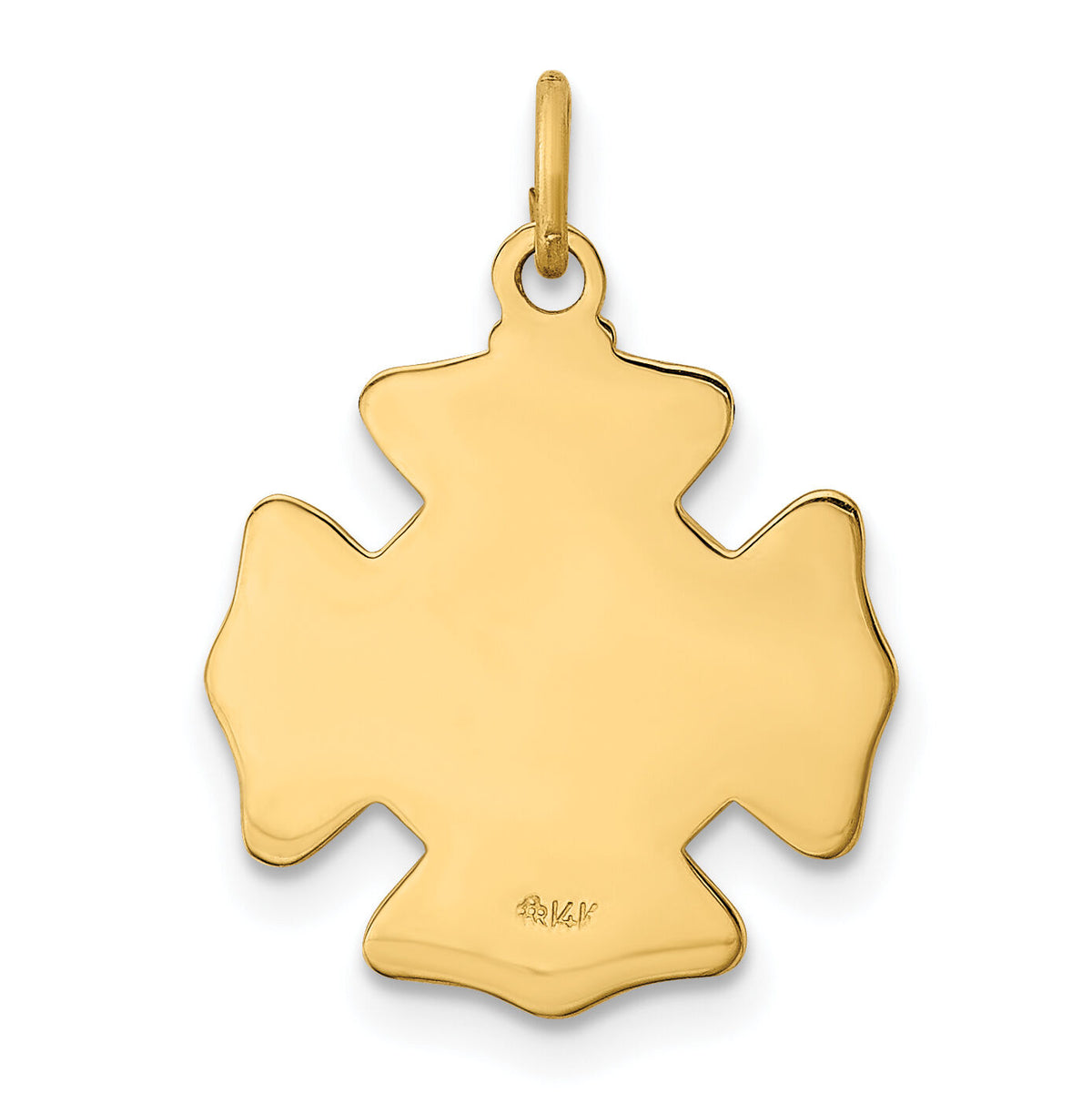 14k Solid Polished/Satin Small St. Florian Fire Dept. Badge Medal-XR1709