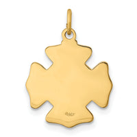 14k Solid Polished/Satin Small St. Florian Fire Dept. Badge Medal-XR1709
